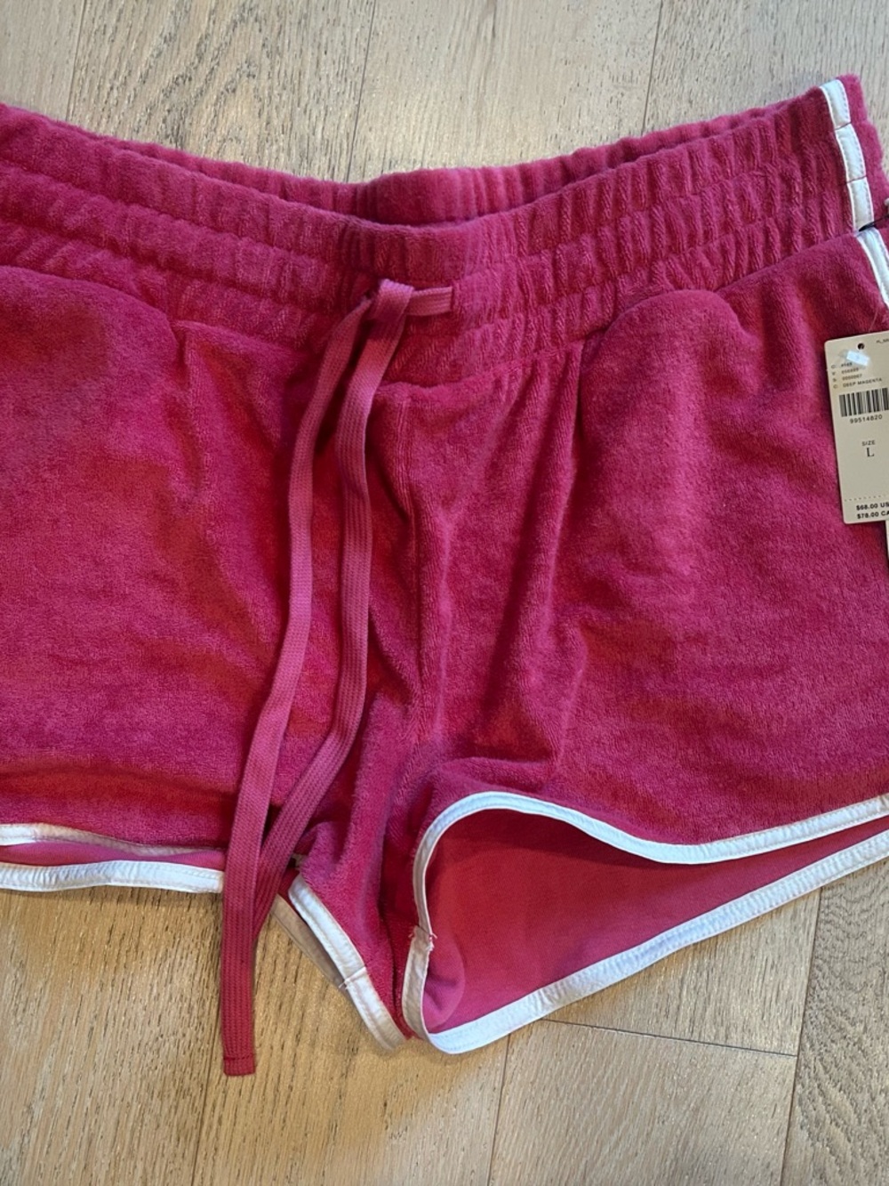 Women’s Anthropologie Pink Terry Cloth Lounge Shorts with Drawstring